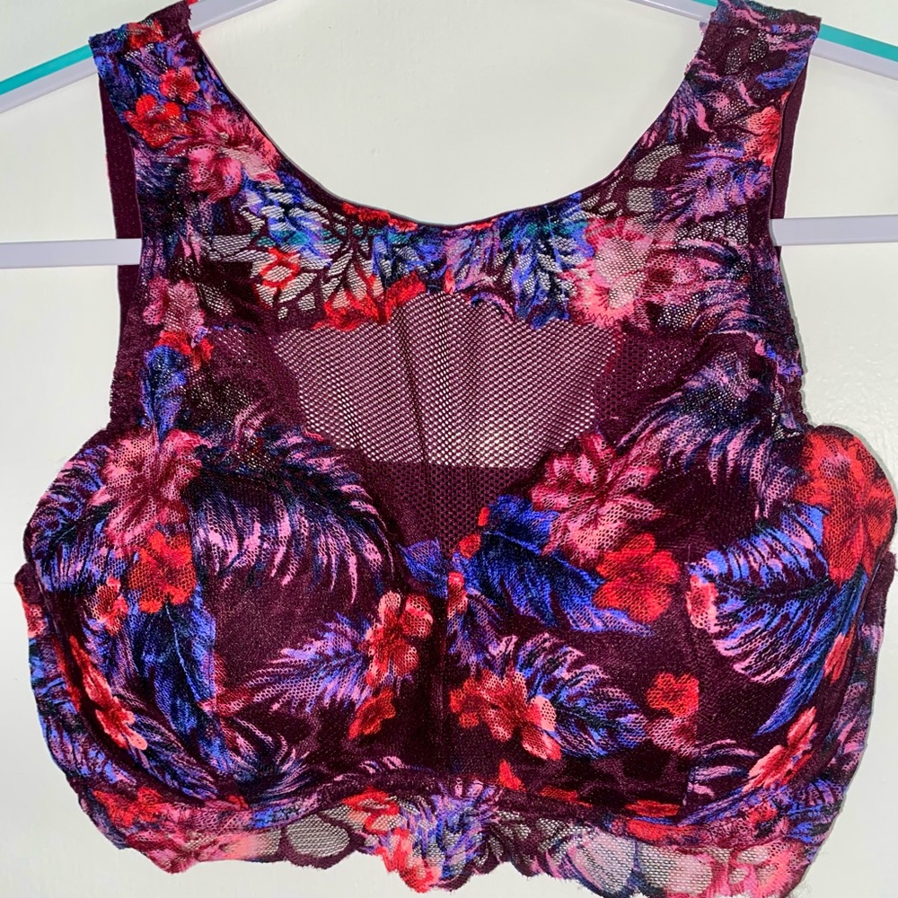 NWOT, PINK Victoria's Secret Floral High Neck Bralette